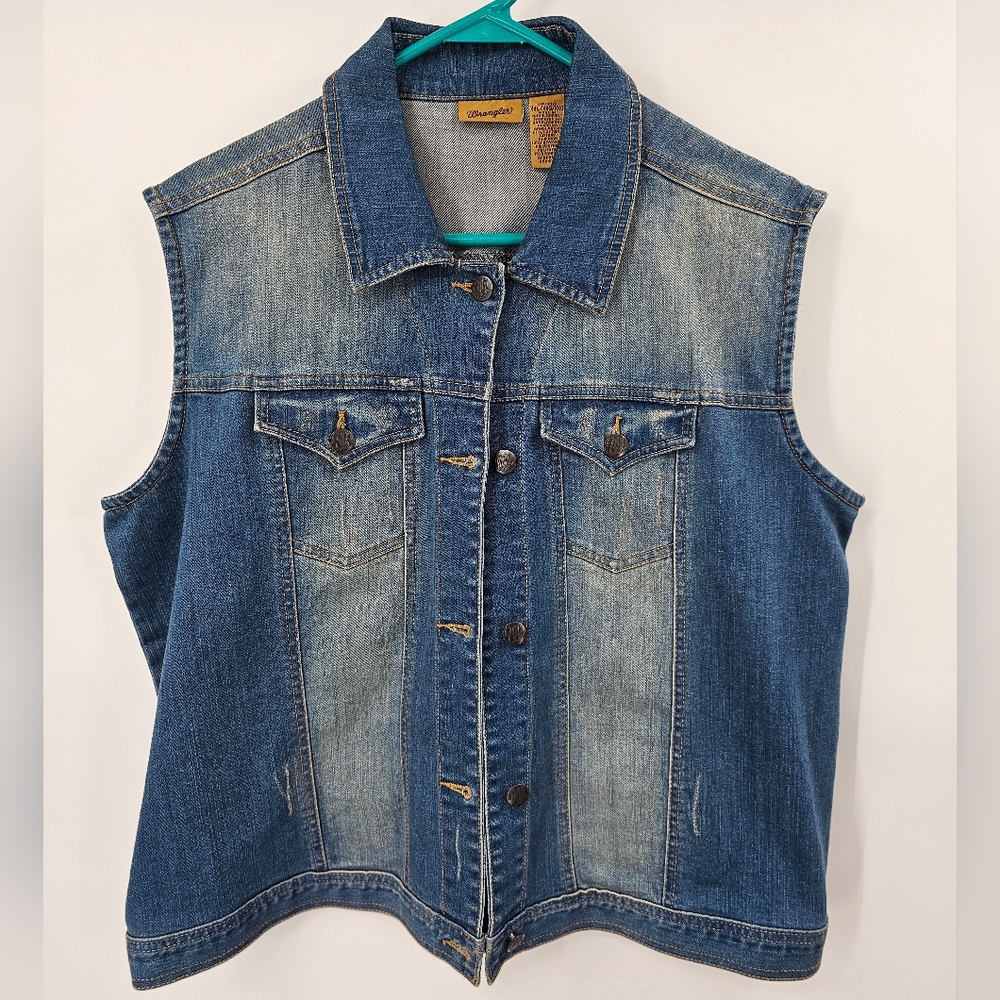 Wrangler Blue Jean Vest Size XXL